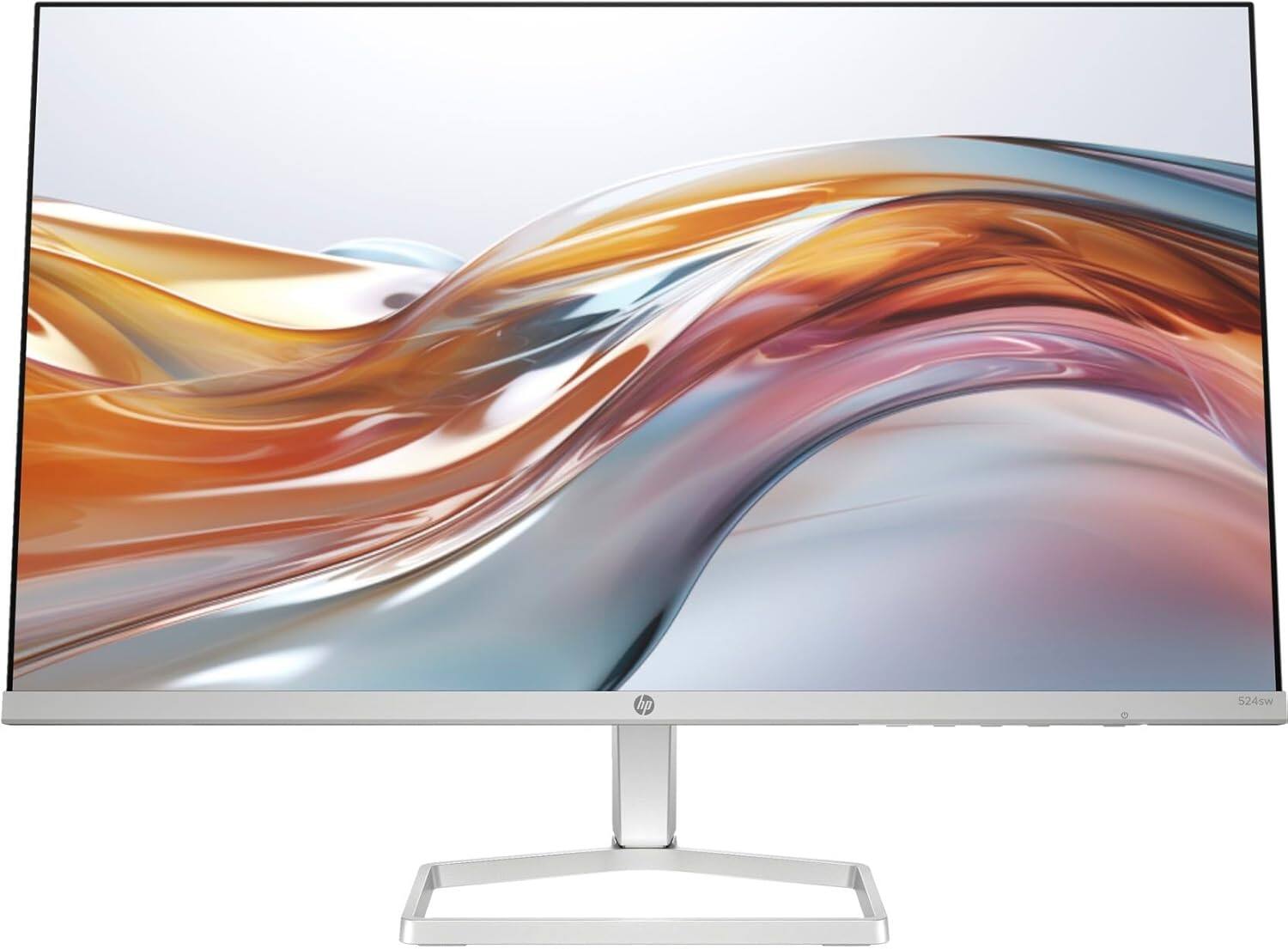 Back. HP - Series 5 24" 300 nits IPS FHD Monitor, Adjustable Tilt, Flicker Free, Anti-Glare, Low-Blue Light Filter w/USB Hub - White/Silver.
