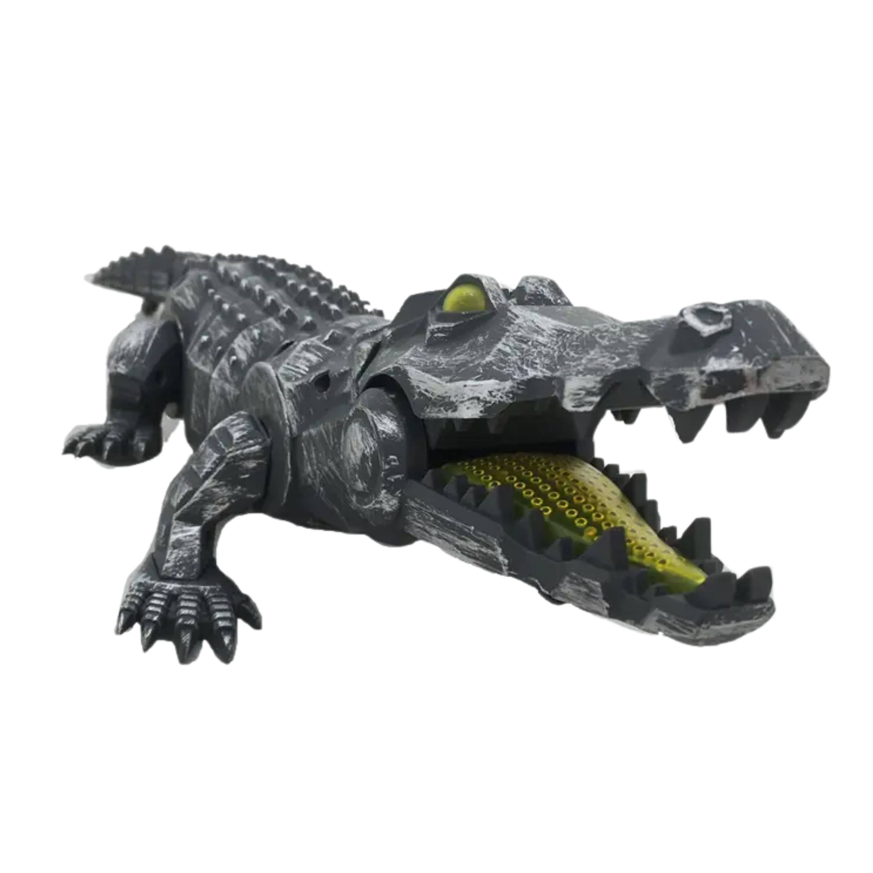 Back. Kitcheniva - Silver Crocodile Walking Toy For Kids - Silver.