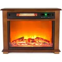 Lifesmart - 3 Quartz Infrared Fireplace Heater with Remote - Black - Front_Zoom