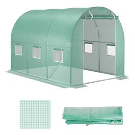 Outsunny - x 6.6' x 6.6' Plastic Greenhouse Cover Replacement, Heavy Duty Waterproof Tarp for Hoop House, Sheeting with 6 Windows