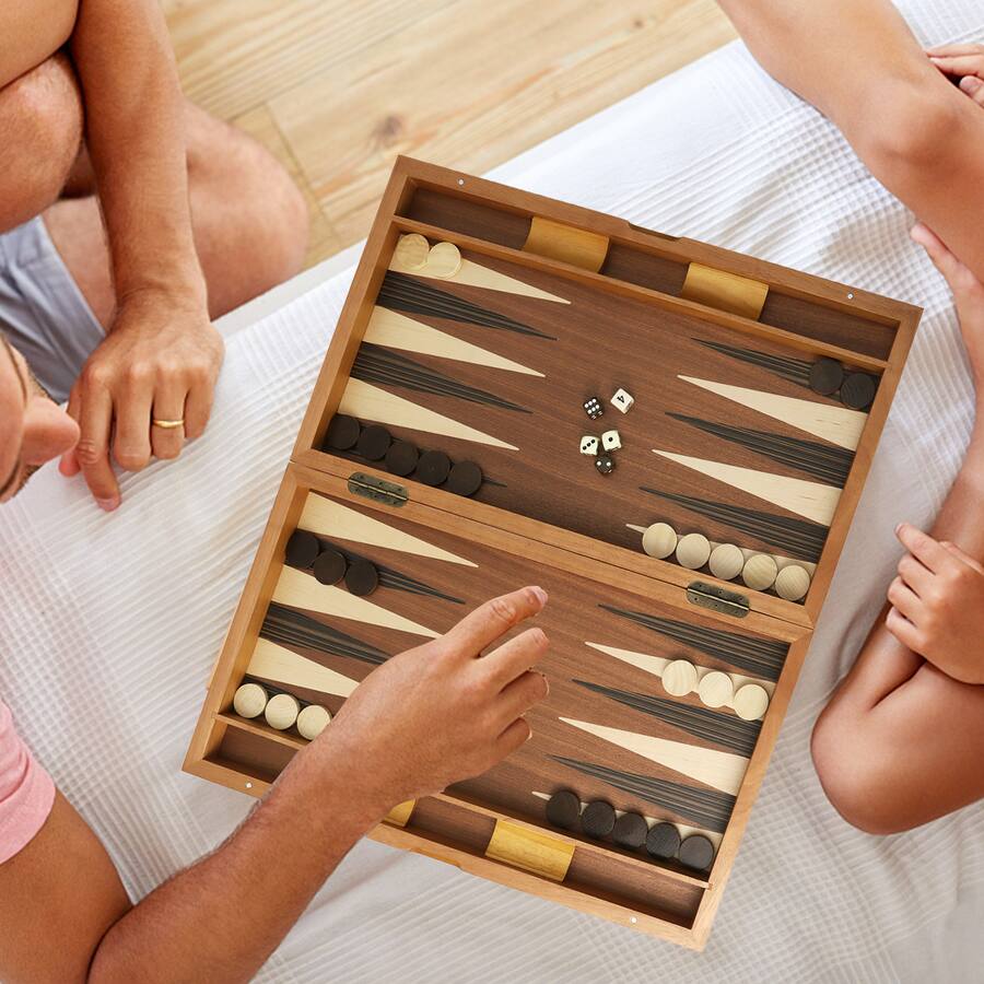 Backamon Game GSE Games & Sports Expert Premium Wooden Folding Inlay Backgammon Board ...
