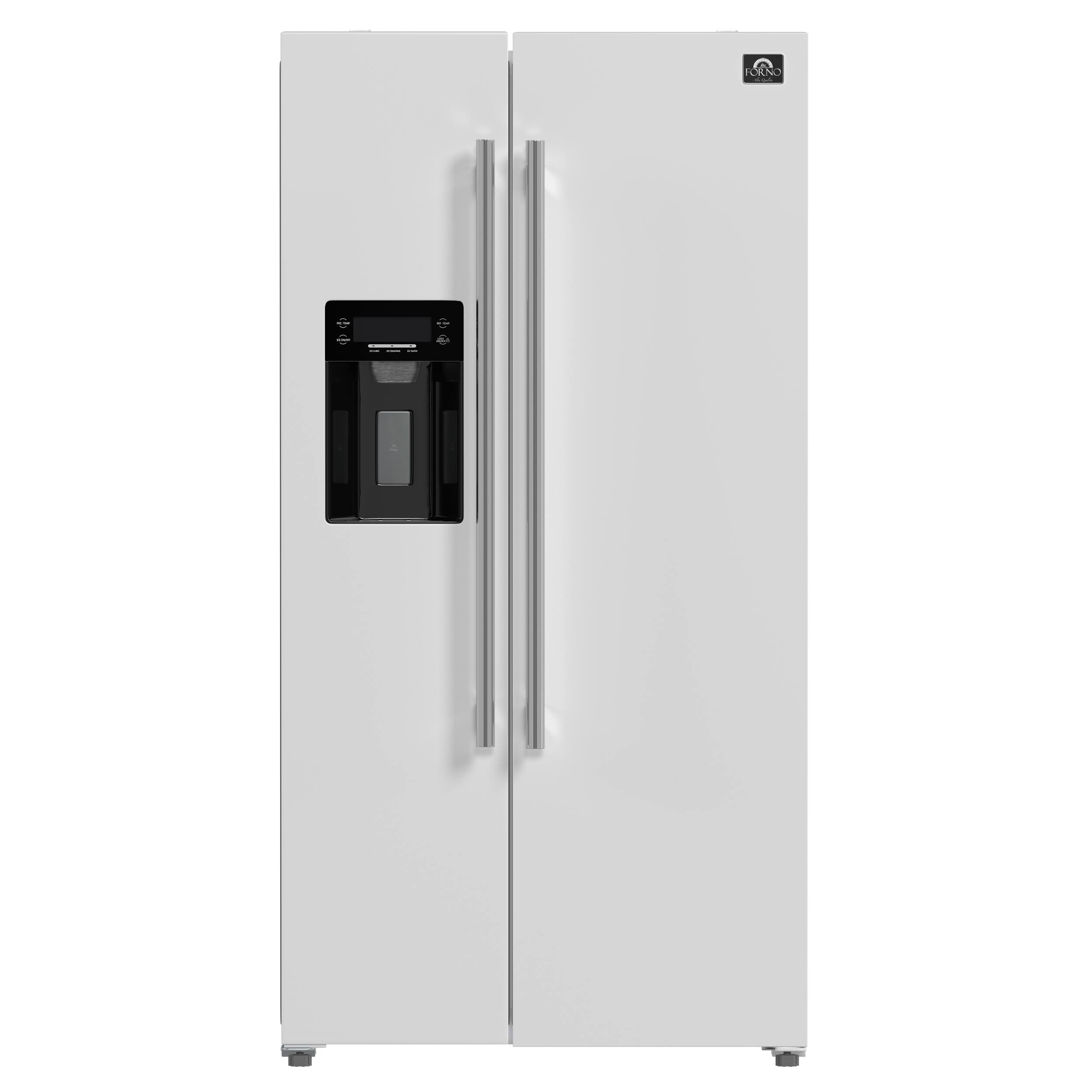 Angle. Forno Appliances - Salerno 20 Cu. Ft. Side-by-Side Counter-Depth Refrigerator with Ice and Water Dispenser - White.