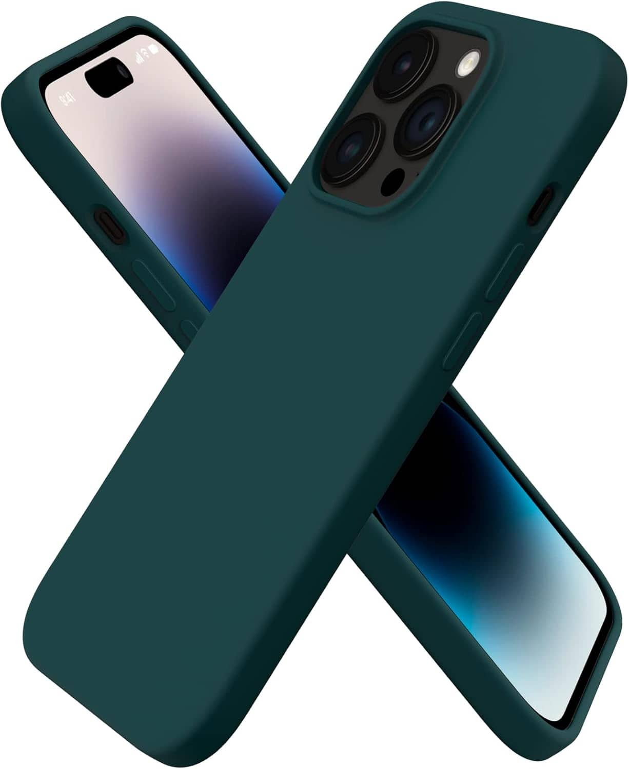 Front. Ornarto - ORNARTO Designed for iPhone 14 Pro Case 6.1", Slim Liquid Silicone 3 Layers Full Covered Protective Cover-Olive Green - Olive Green.