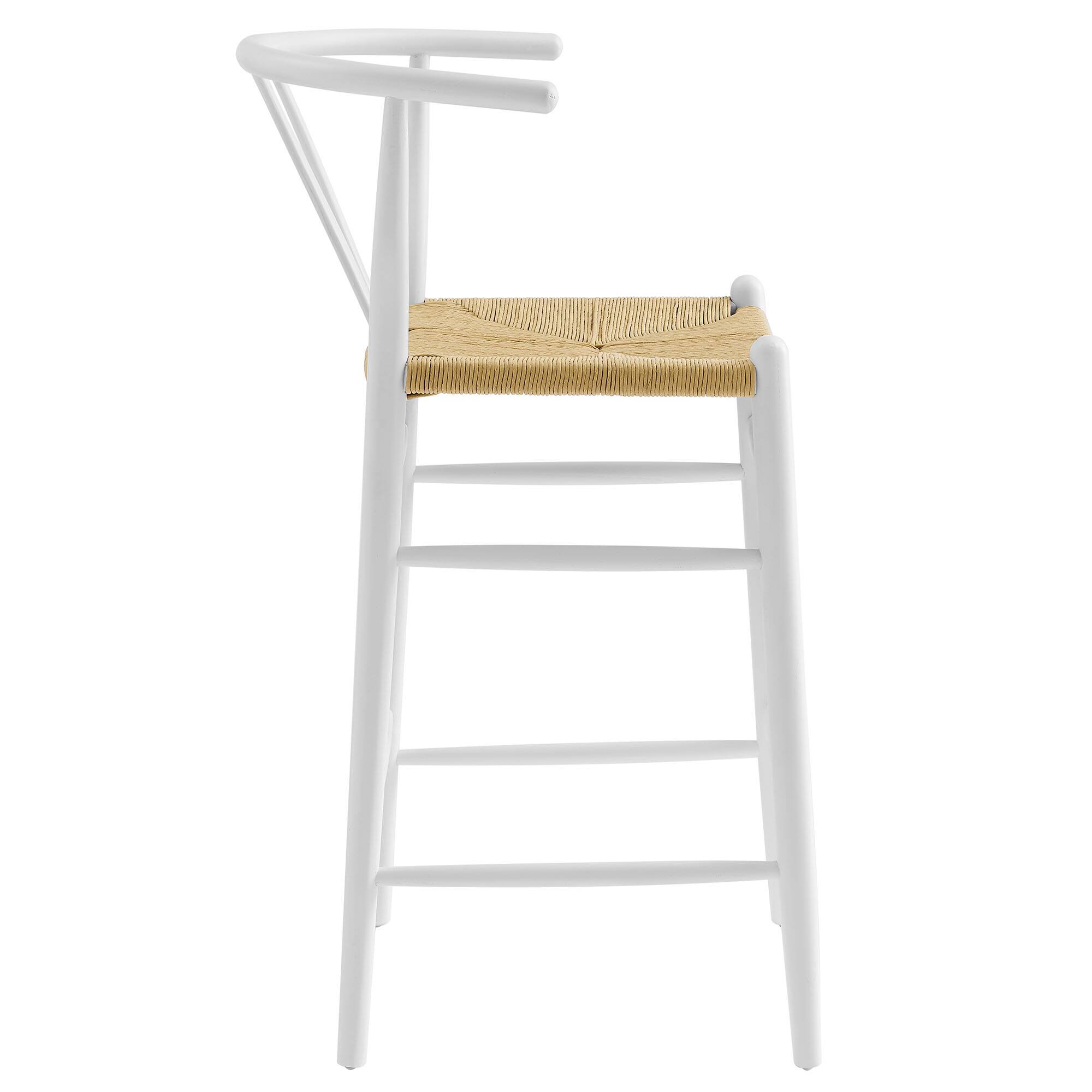 Back. Modway - Amish Wood Bar Stool - White.