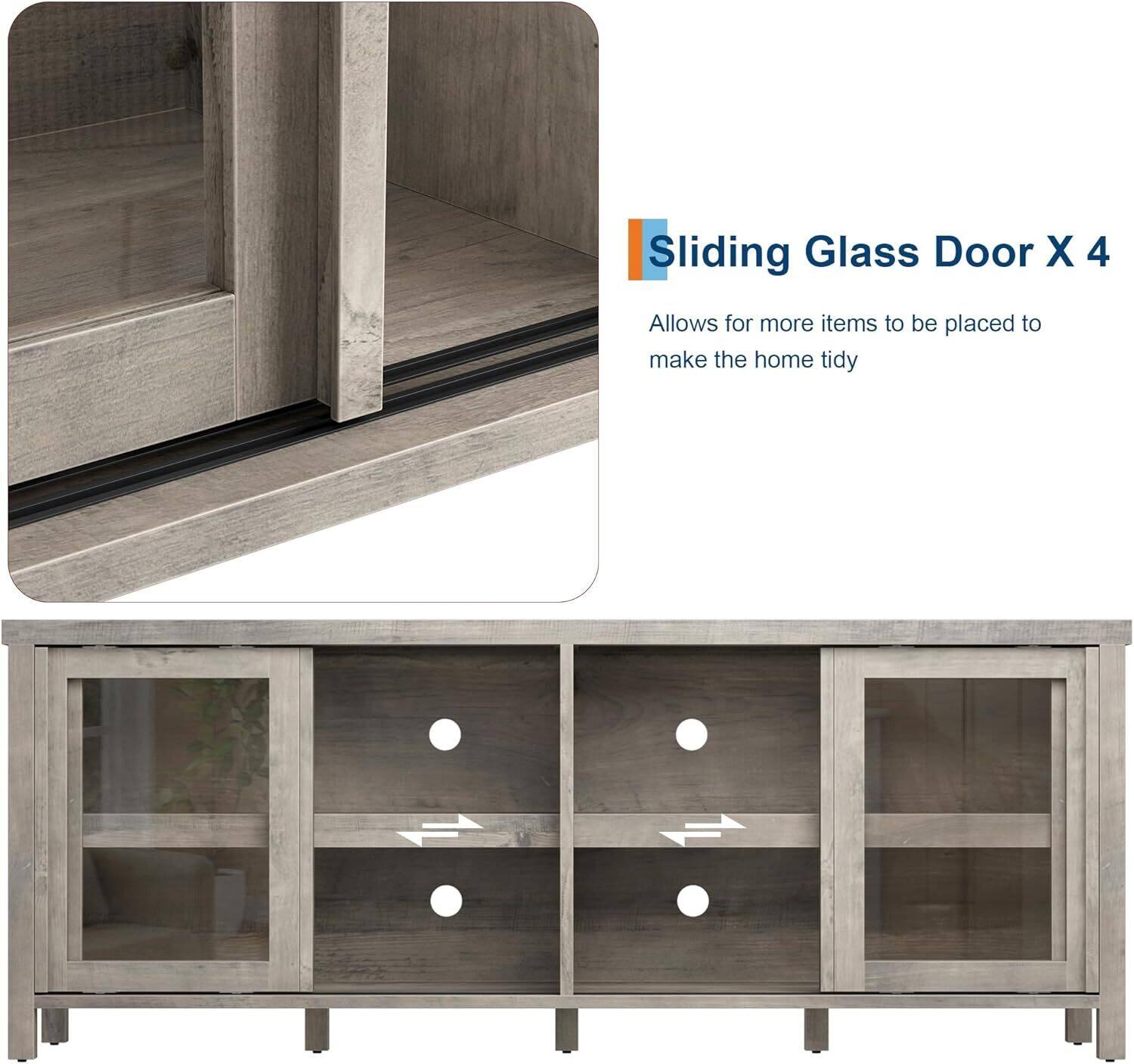 Sliding Glass Door X 4  
Allows for more items to be placed to make the home tidy