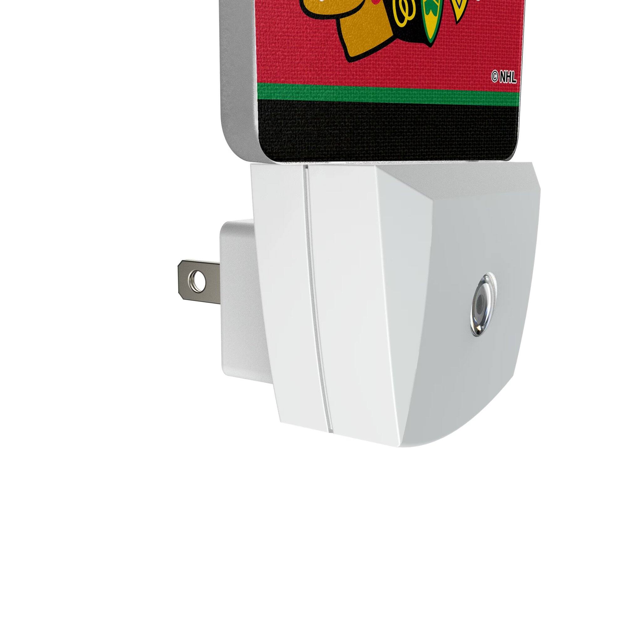 Alt View 2. Keyscaper - Chicago Blackhawks Stripe Design Nightlight 2-Pack - Multicolor.