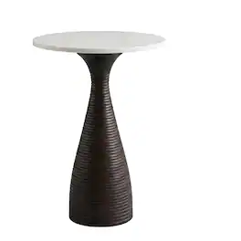 Butler Specialty - Julia Marble Pedestal Side Table - Dark Brown