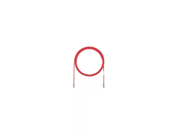 Front. Panduit - Panduit UTP28SP5RD 5 ft. Cat 6 Red EA CU PC 28 AWG UTP Copper Patch Cord.