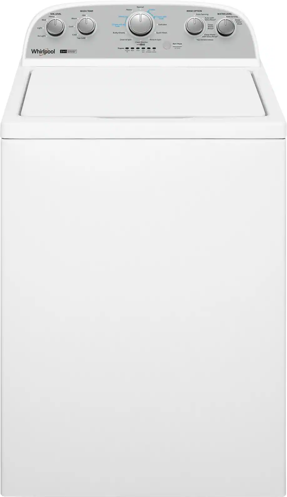 Whirlpool - 3.8 Cu. Ft. High Efficiency Top Load Washer with 2 in 1 Removable Agitator - White