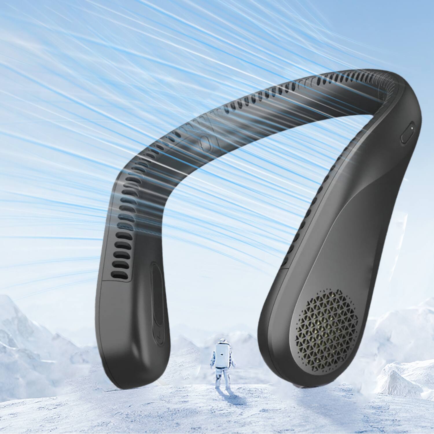 Front. Aukfa - Neck Fan - 3-Speed Bladeless Cooling. Hands-Free Fan for Travel/Outdoor/Work..