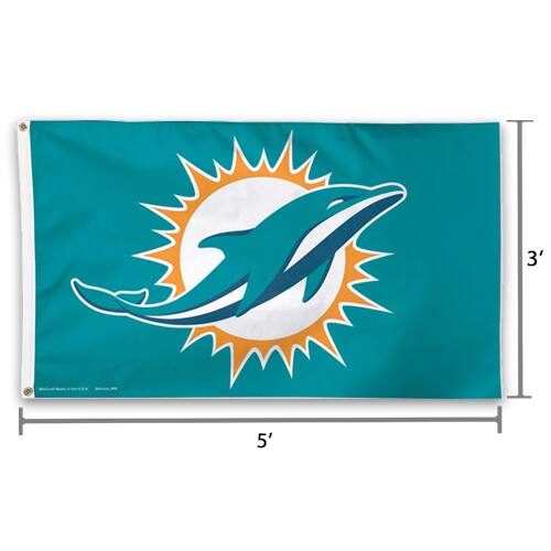 Alt View 1. WinCraft - Miami Dolphins Deluxe 3' x 5' Flag - Multicolor.