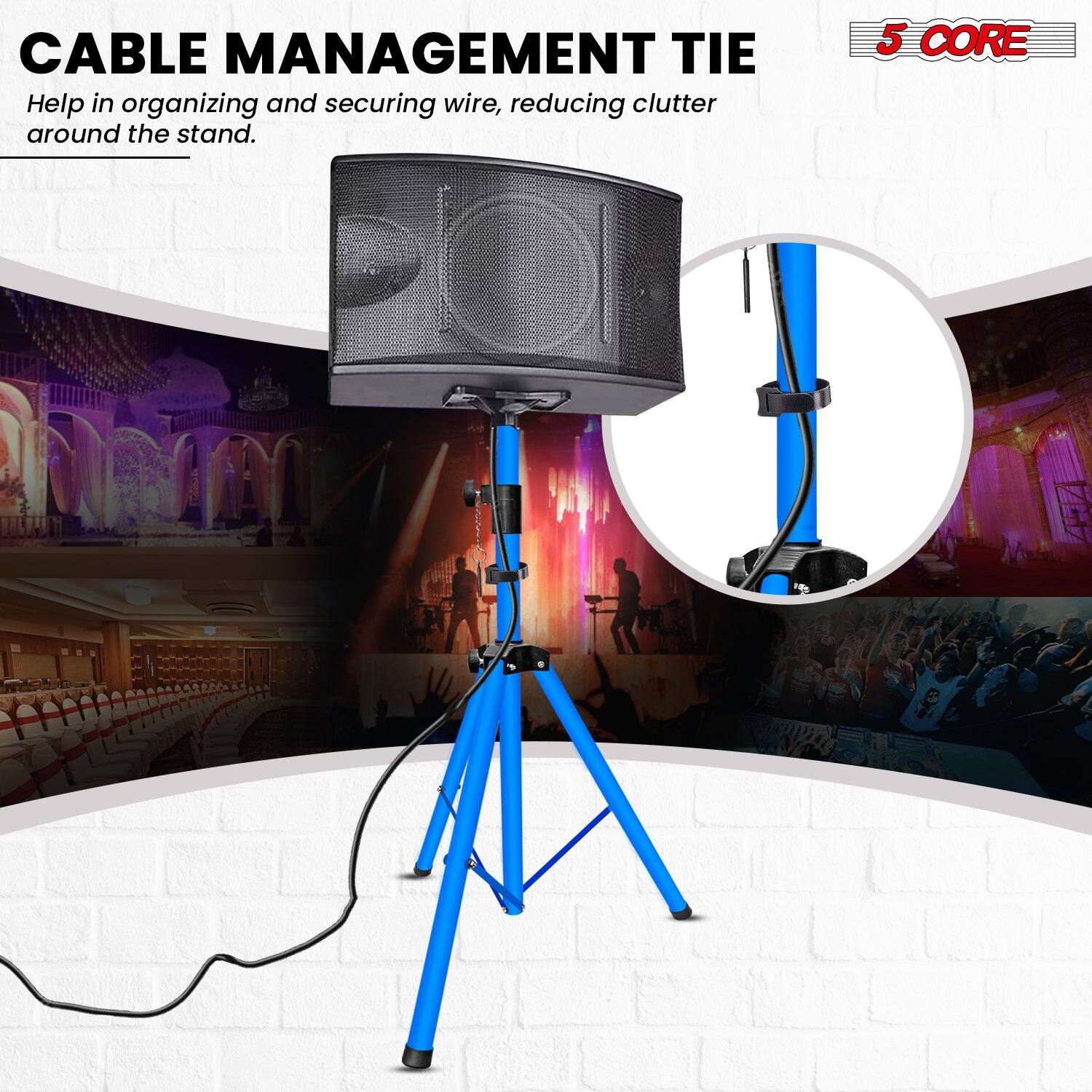 Cable Management Tie: Helps in organizing and securing wires, reducing clutter around the stand.