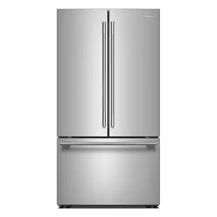 Front. KitchenAid - KitchenAid - 31 cu. ft. French Door Refrigerator with Interior Water and Ice - PrintShield Stainless.