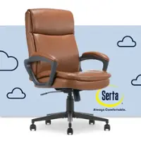 Serta - Comfort Ergo  Ergonomic Executive Upholstered Office Chair - Cognac - Bonded Leather - Front_Zoom