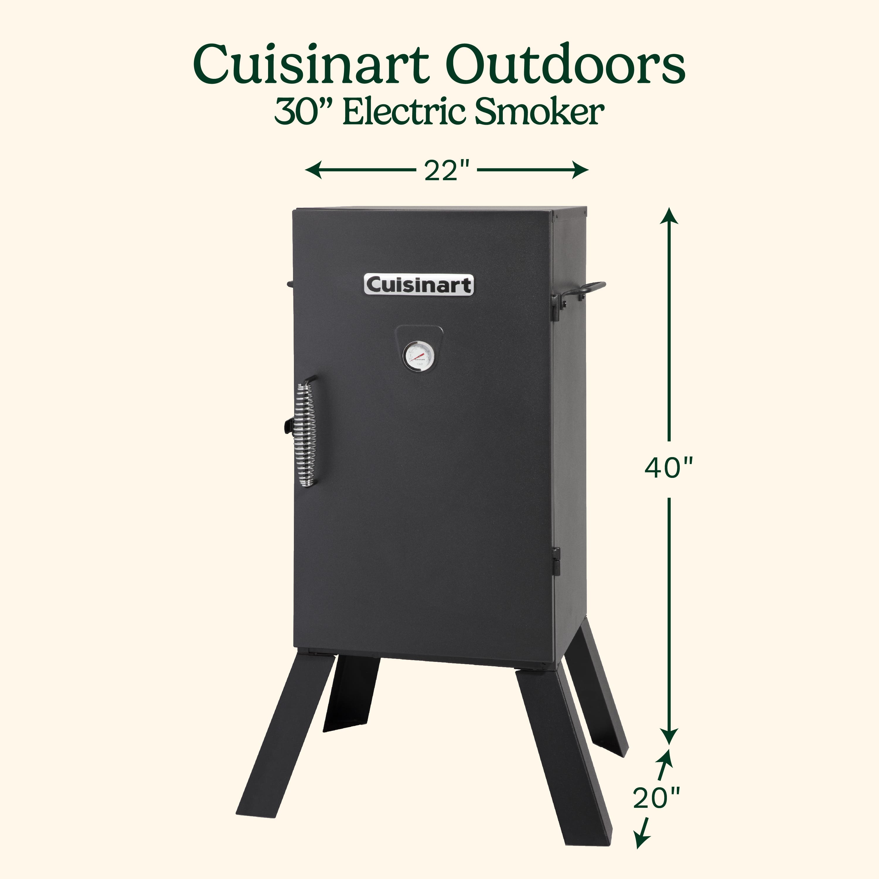 Cuisinart Outdoors 30" Electric Smoker 22" Cuisinart 40" 20"