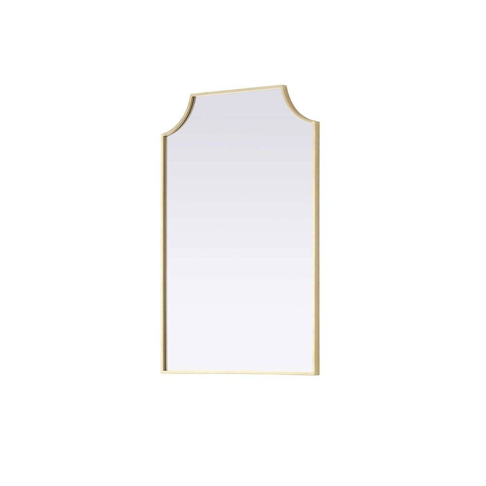 Alt View 1. Elegant Kitchen and Bath - Notched Metal Mirror 24x36 inch in Brass - Brass.