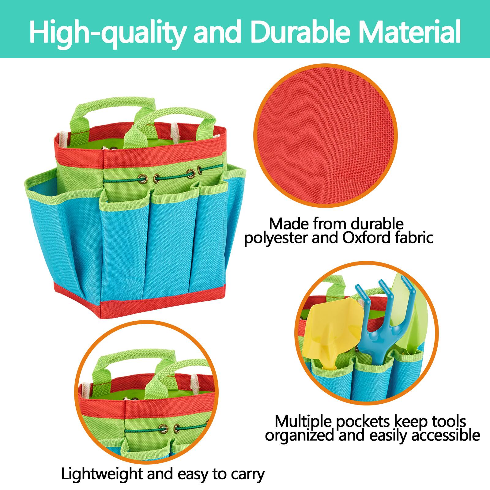 High-quality and Durable Material
Made from durable polyester and Oxford fabric
Multiple pockets keep tools organized and easily accessible
Lightweight and easy to carry