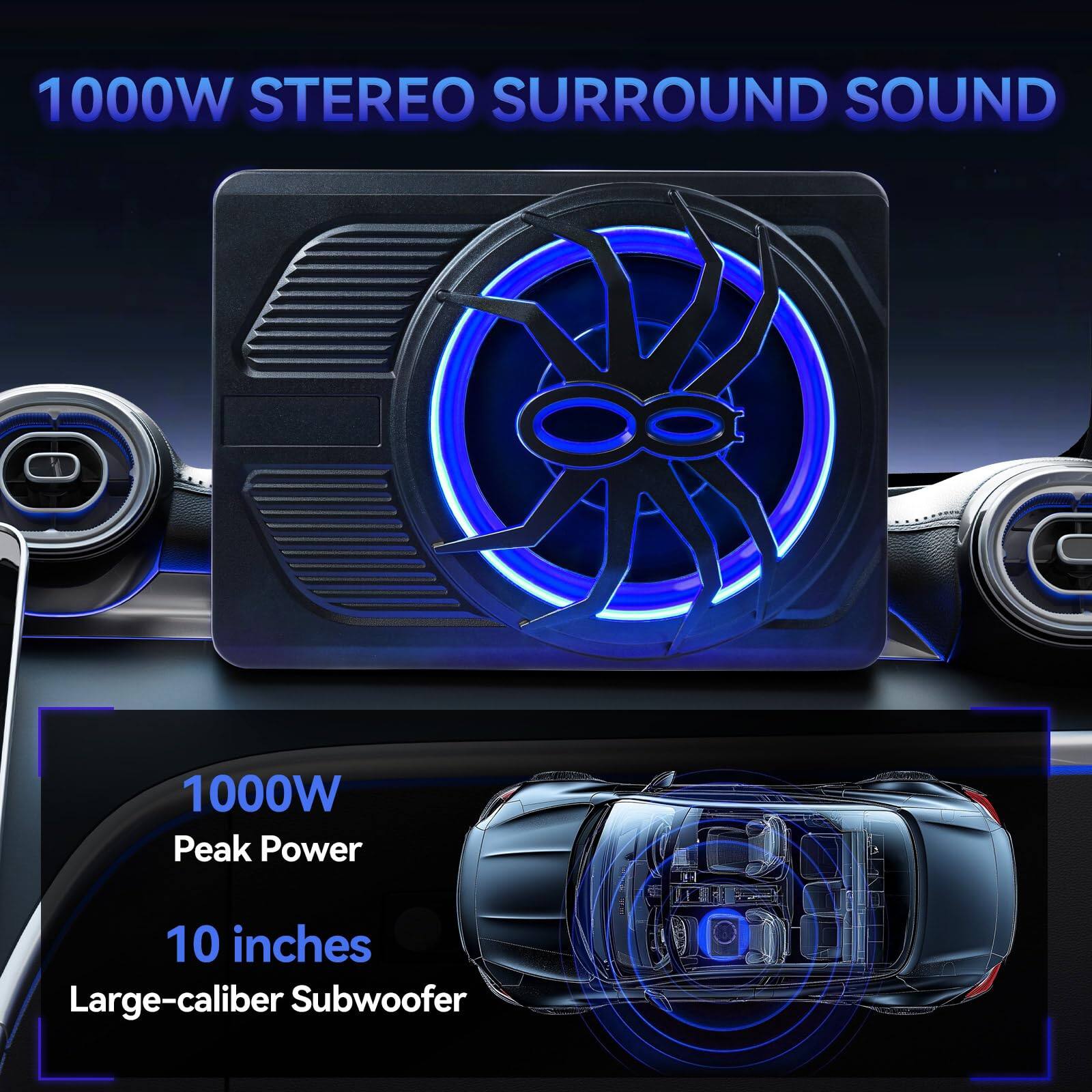 1000W STEREO SURROUND SOUND  
1000W Peak Power  
10 inches Large-caliber Subwoofer