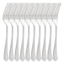 Gibson - Home Hillside Daisies 10 Piece Stainless Steel Dinner Fork Set - Silver