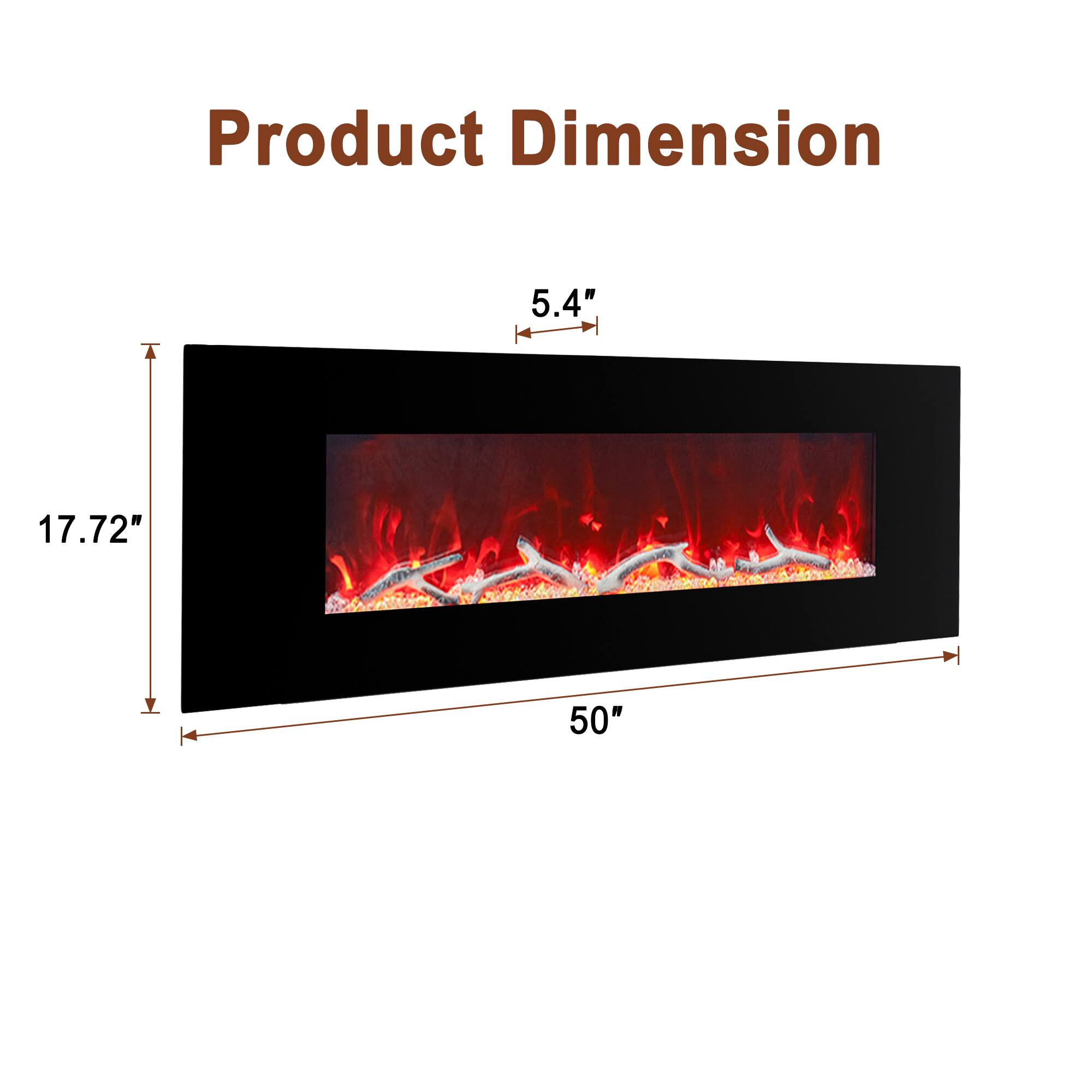 Product Dimension

50" (width)  
17.72" (height)  
5.4" (depth)