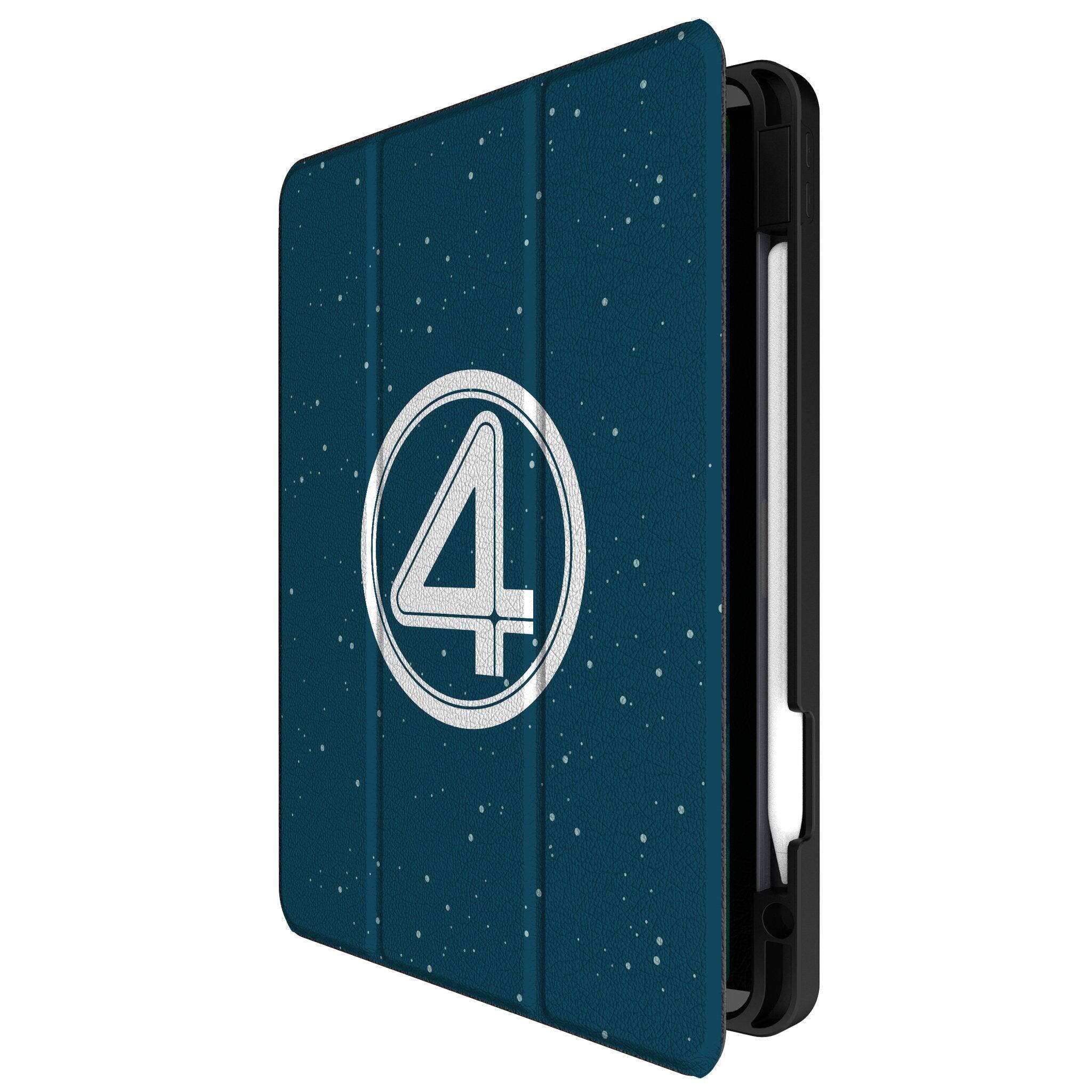 Angle. Keyscaper - Marvel Badge Tablet Case - Apple iPad (9/8/7th Gen)/Pro 10.5/Air (3rd Gen) - Fantastic Four 3.