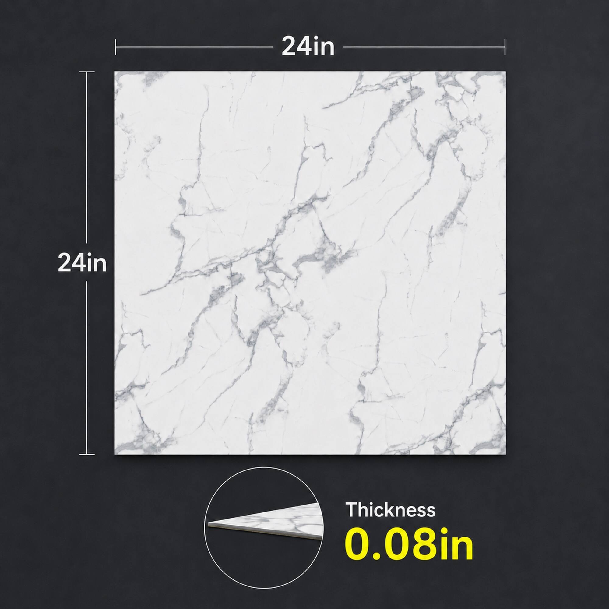 24in x 24in Thickness 0.08in
