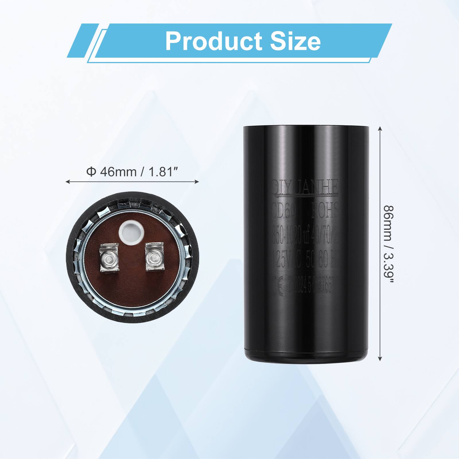 Product Size  
46mm / 1.8 / 1.81"  
DIYUANHE  
JA H  
Do OHS  
SO I  
25 I  
60 60 I  
12 I  
I  
86mm / 3.39"