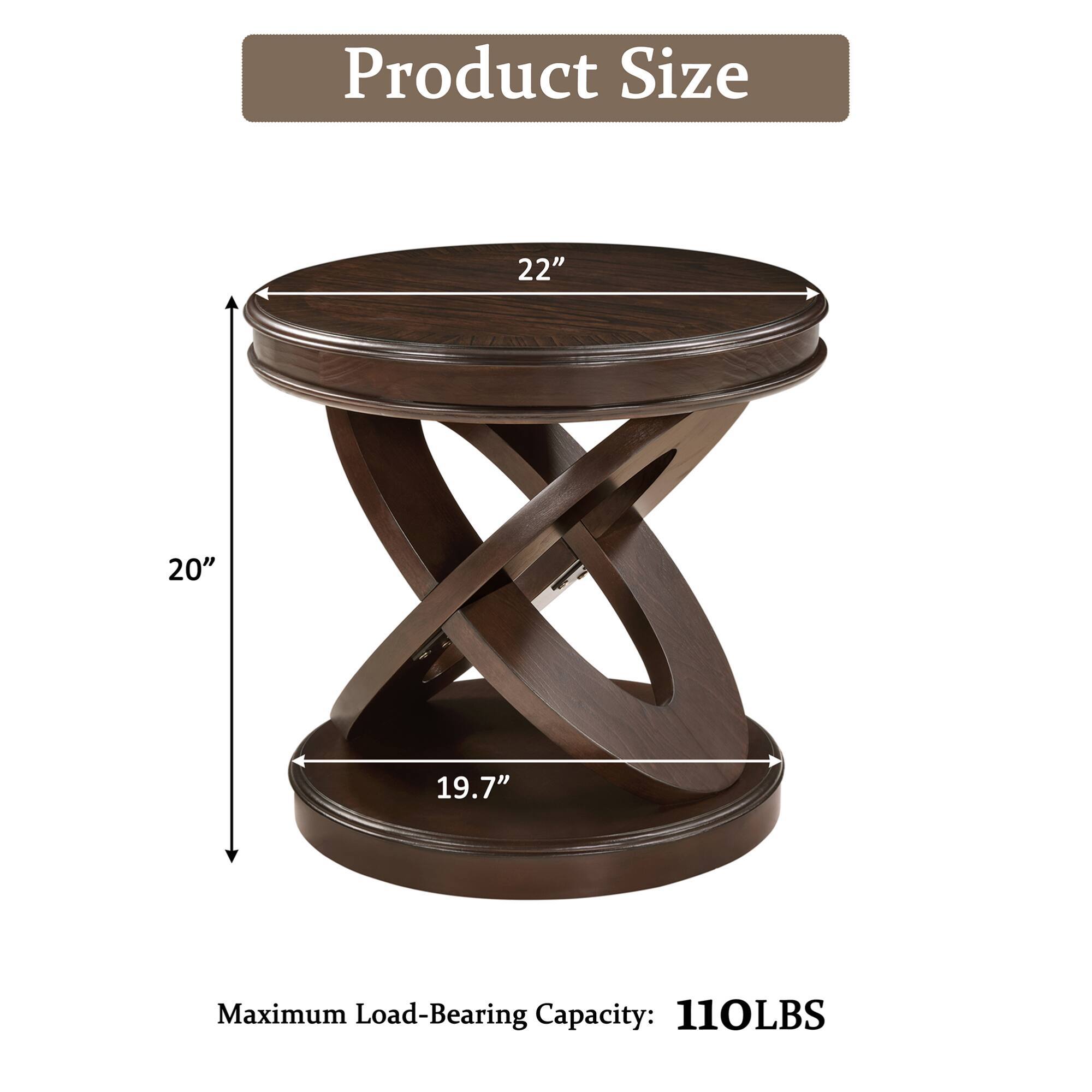 Product Size  
22"  
20"  
19.7"  

Maximum Load-Bearing Capacity: 110LBS
