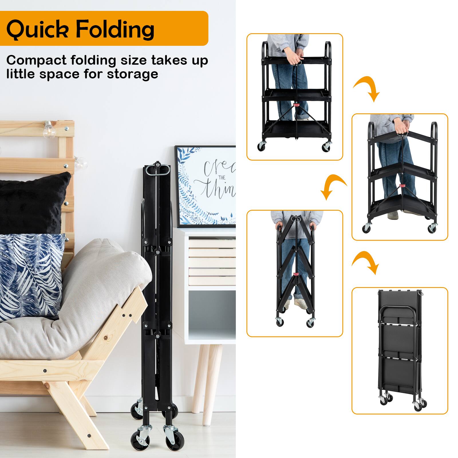 Quick Folding

Compact folding size takes up little space for storage