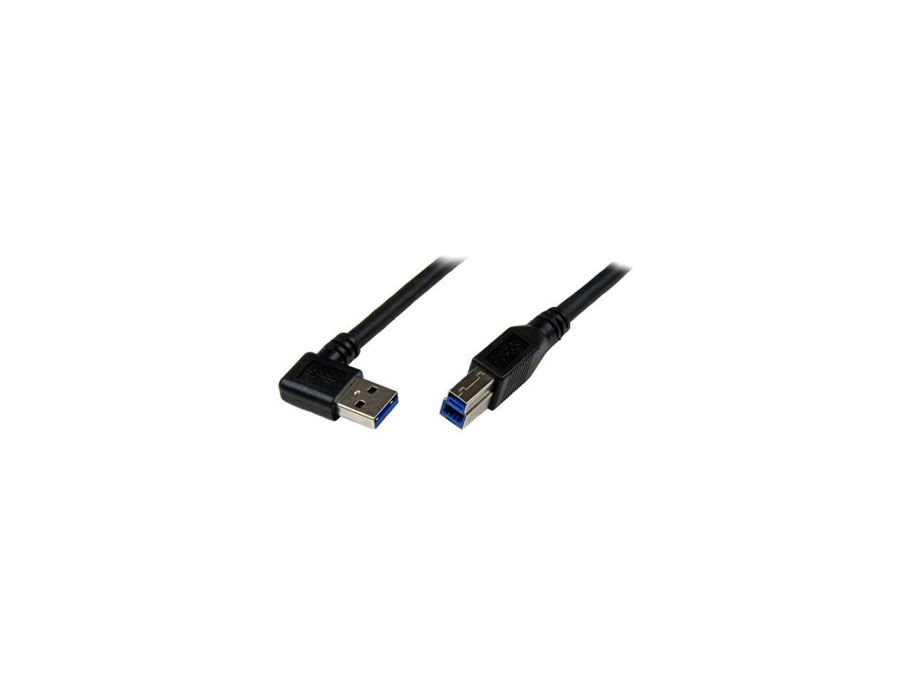 Front. StarTech.com - StarTech.com 1m Black SuperSpeed USB 3.0 Cable - Right Angle A to B - M/M.