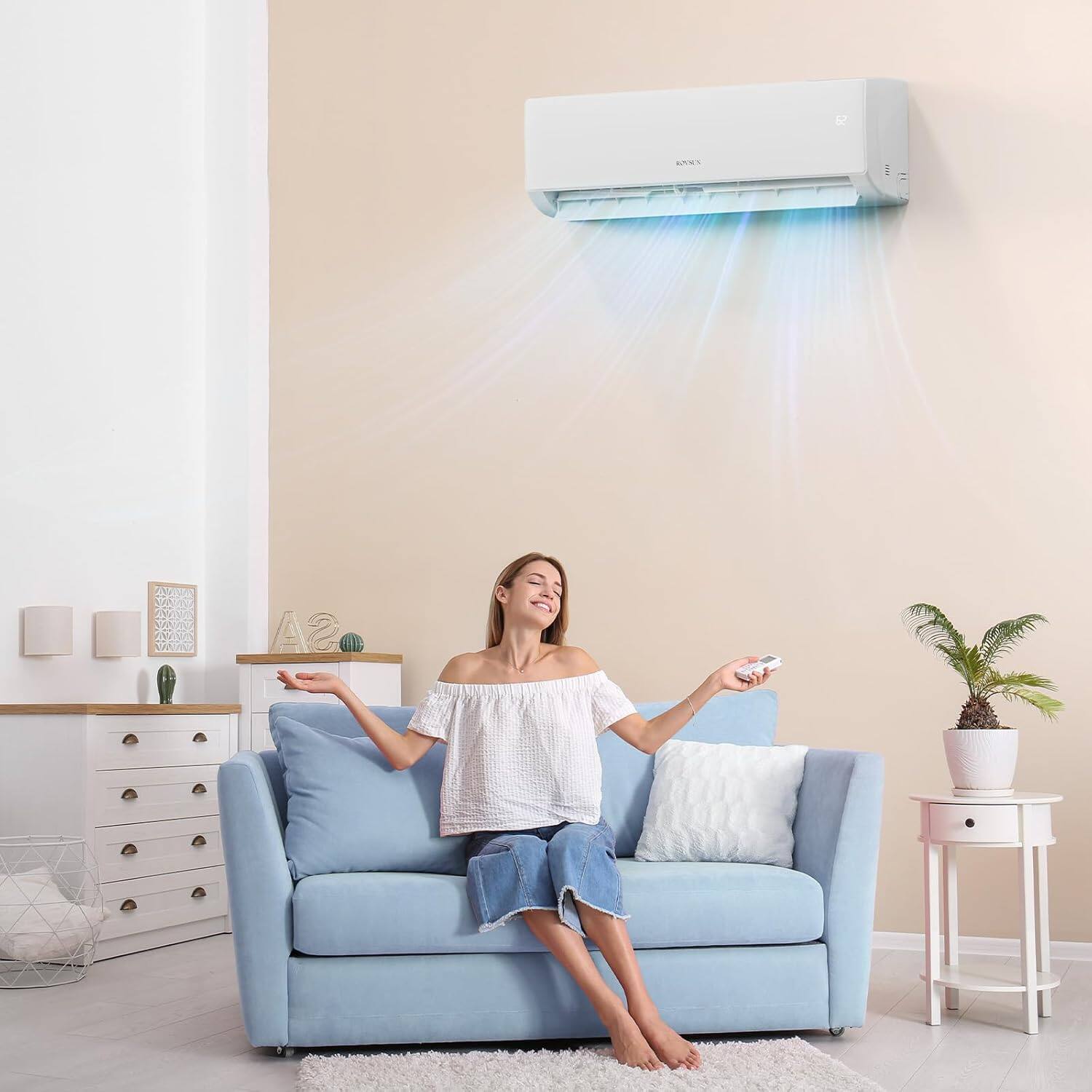 Alt View 7. Winado - 24000BTU/21SEER2  230V 2080W Split Air Conditioner Split Indoor Unit ABS with WIFI/Cooling/Heating 1800W/Dehumidificatio - White.