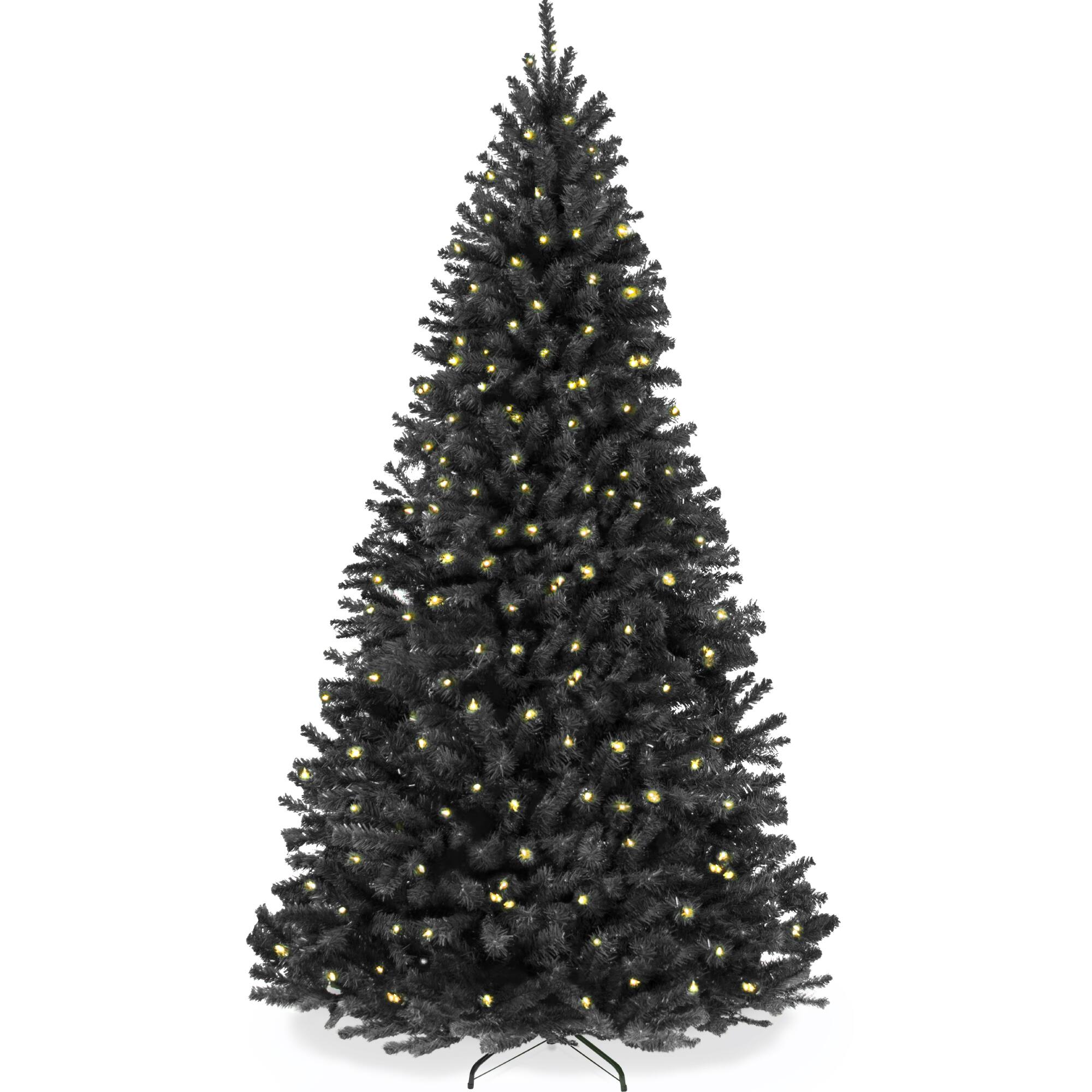 Best Choice Products - Artificial Christmas Tree, 9ft Premium Pre-Lit Spruce Design, Dense Branches - Black Spruce