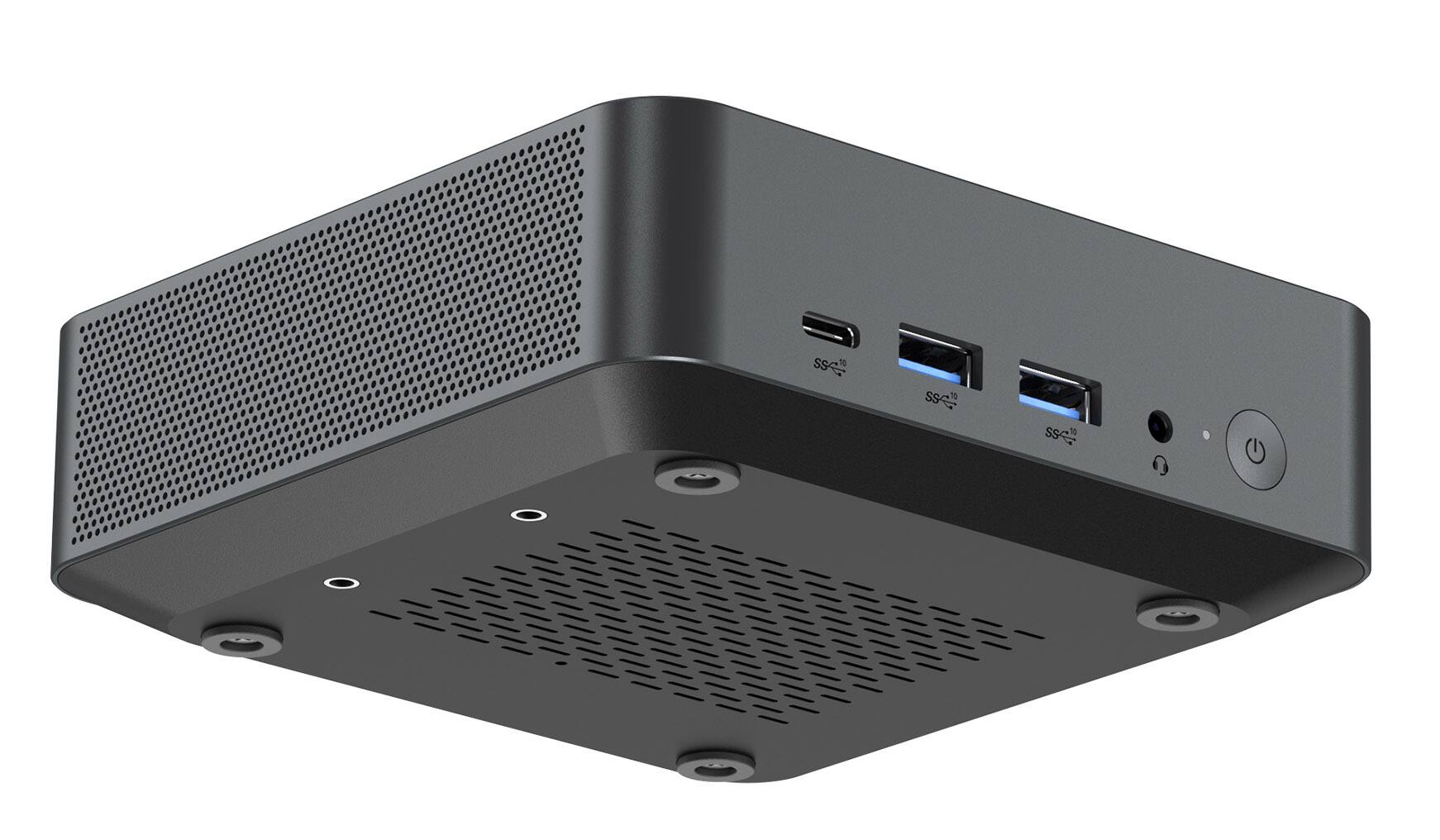 Left. MINIX - NGC N713 Mini PC with 32GB RAM/1TB SSD, Powered by 13th-Generation Intel® Core™ i7-13620H Processor - Black.