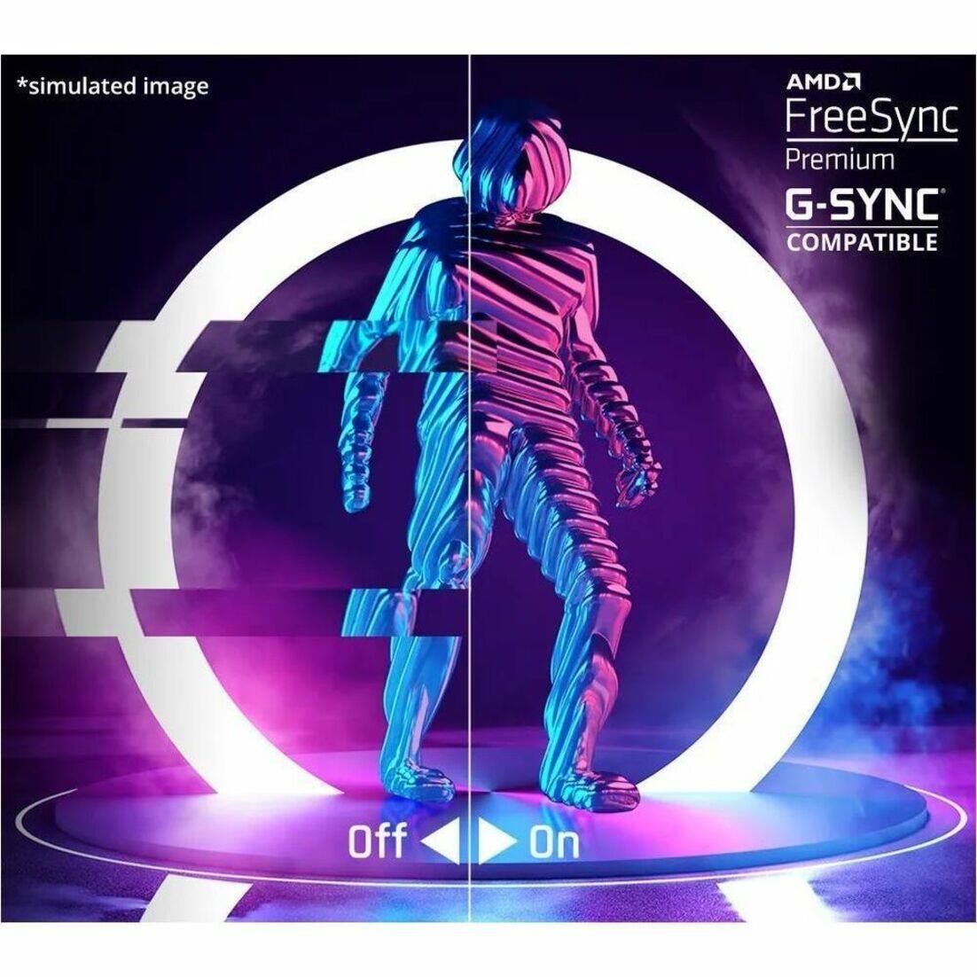 *simulated image AMD FreeSync Premium G-SYNC COMPATIBLE Off On