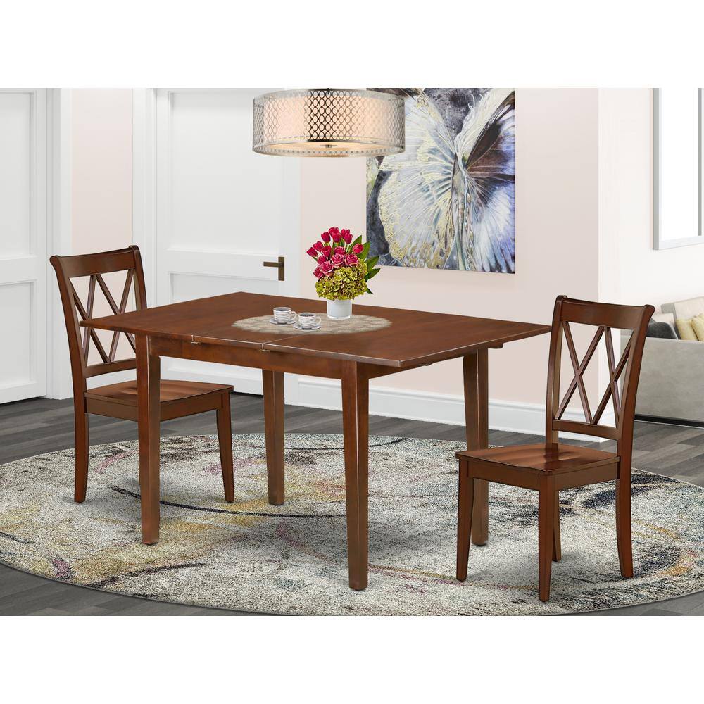 Left. East West Furniture - Dining Room Set Mahogany - Brown.