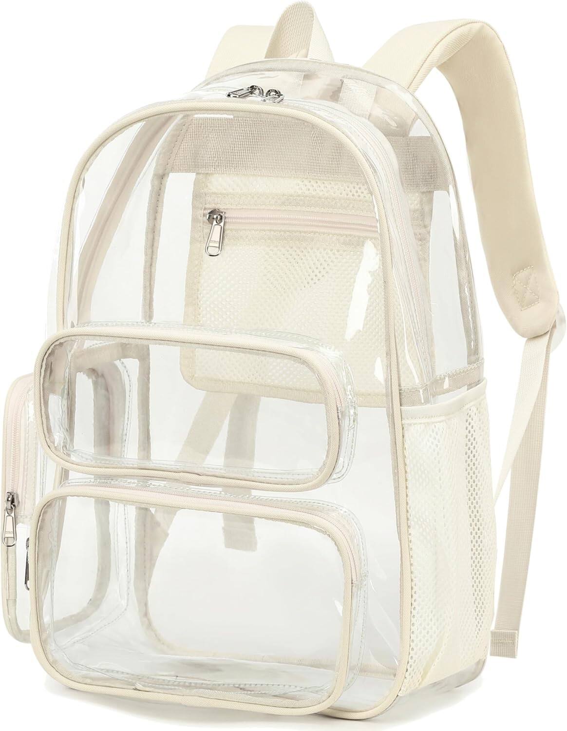 Front. Vulpecula Spade - Clear Backpack Heavy Duty Transparent Backpack - white.