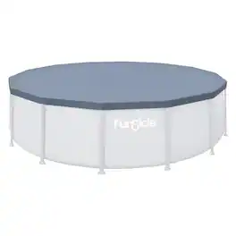 Funsicle - 14 Foot Durable Round Pool Cover for Oasis and Activity Pools, Gray