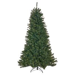 BreeBe - 7 ft Noble Hinged Christmas Tree with 500 MultiLights - PVC - Green
