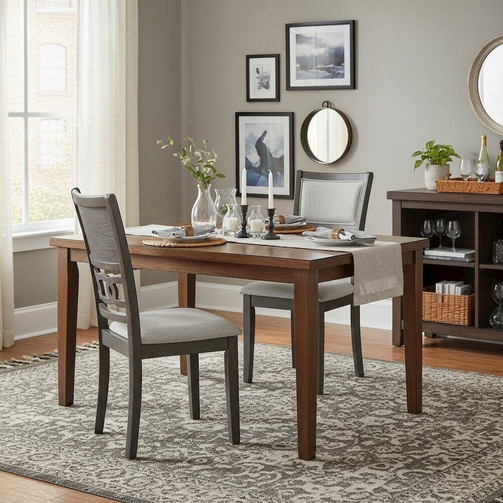 Alt View 3. FurniFact - Wood Dining Chair Set of 2 - Gray.