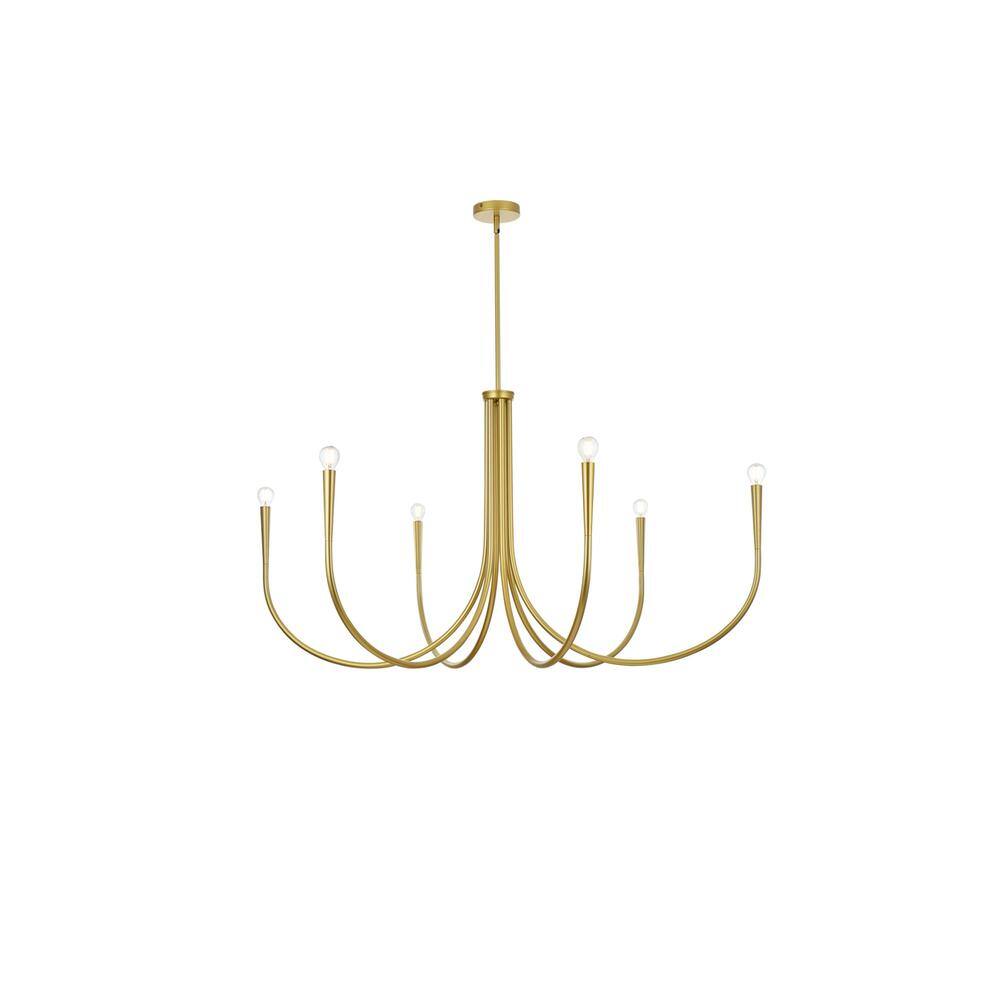 Alt View 4. Living District - Layne 50 inch chandelier in Brass - Brass.