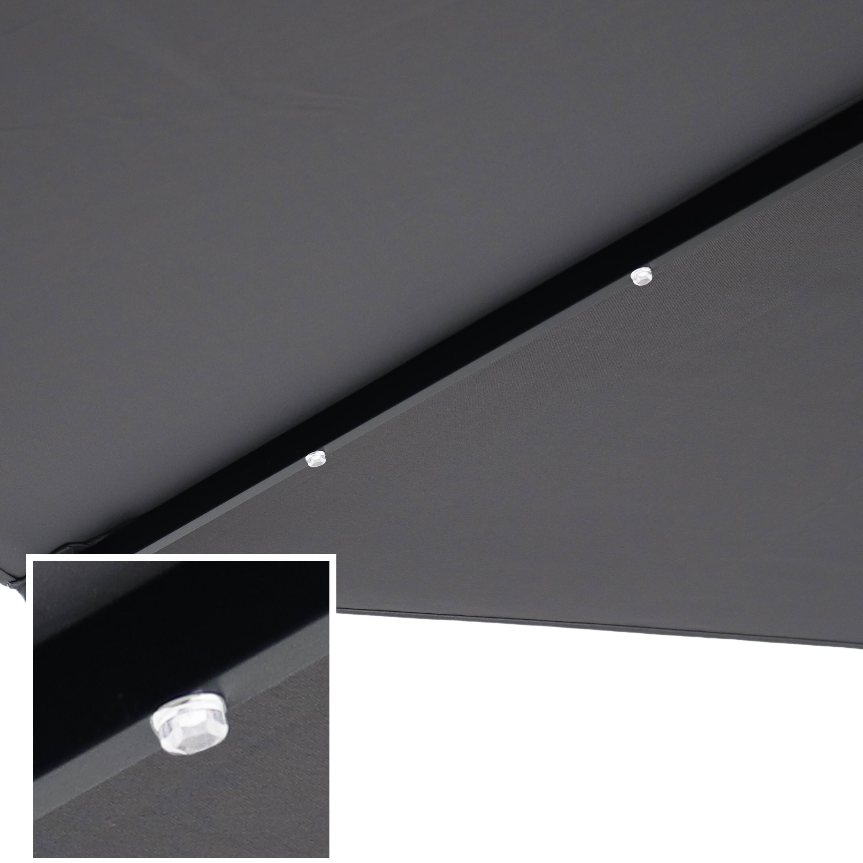 Alt View 8. Sunnydaze - 9 ft Solar Aluminum Patio Umbrella with Tilt and Crank - Gray.