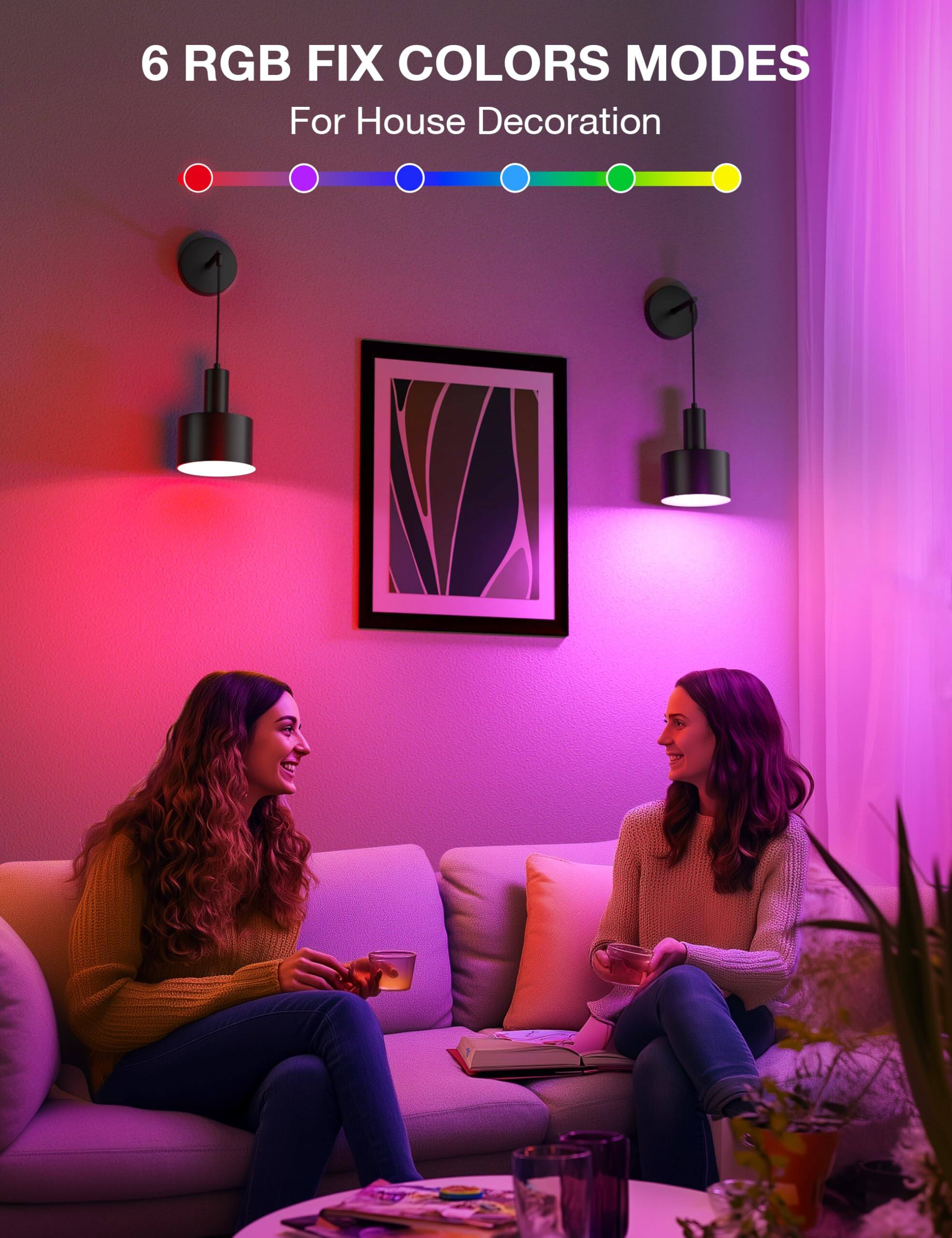 6 RGB FIX COLORS MODES  
For House Decoration