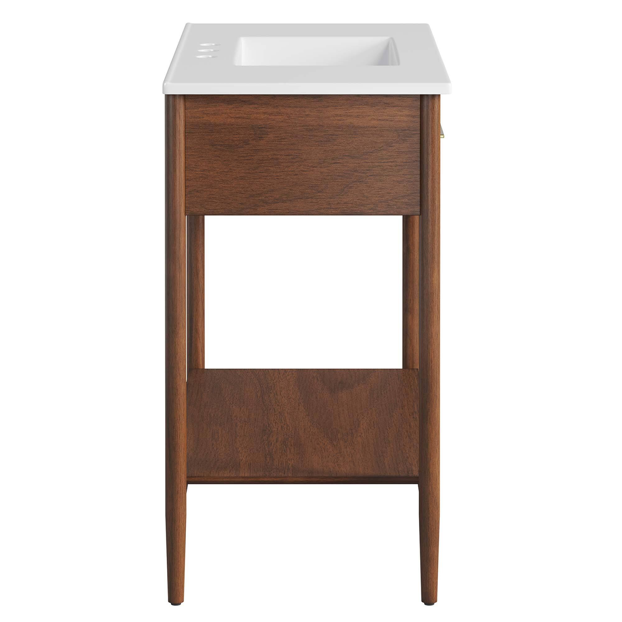 Alt View 2. Modway - Zaire Bathroom Vanity Basin Included by Modway - Walnut White.