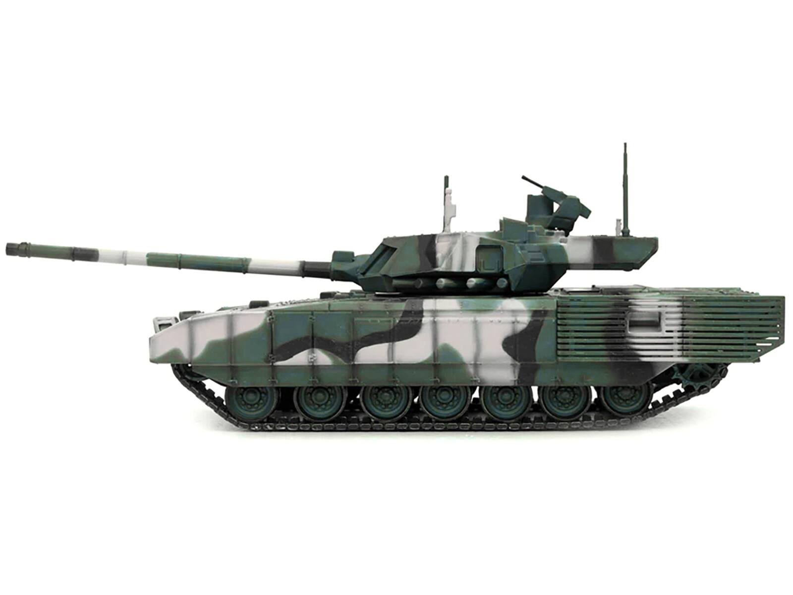 Angle. Panzerkampf - Russian T14 Armata MBT (Main Battle Tank) Multi-Woodland Camouflage "Armor Premium" Series 1/72 - Multi-Woodland Camouflage.
