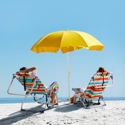 Alt View 8. Winado - Folding Beach Camping Chair with 5-Position, Cooler Bag, Cup Holders, Towel Bar, Lightweight for Outdoor Beach Camping - Rainbow Stripes.