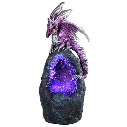 Front. FC Design - FC Design 6.75"H Dragon with LED Faux Crystal Stone Figurine Statue Desk Tabletop Medieval Gaming Home Decor Gift - Multi-Color.
