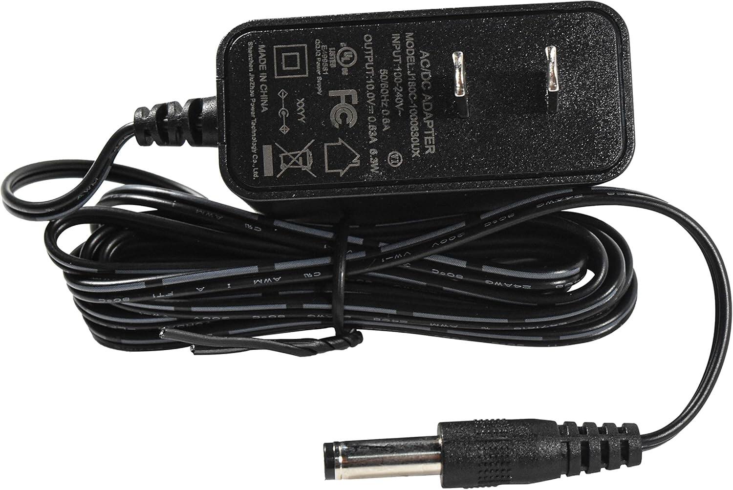 2809 -d AWM I A Shanzhen MADE IN JluZhau Power CHINA PowerTachmotagy Co Ltd.  
8 AWM brod INPUT E499581 LISTER S Pawer 8 OUTPUT:10.0V== INPUT:100-240V~ AC/DC Addag 50/60Hz XXYY FC 0.B 0 0.BA 0 MODEL:J180C-1000830UX 000630UX ADAPTER 6.3W MEE : 000 IM N DA00 -- ESAWO LA2- REAe An M n