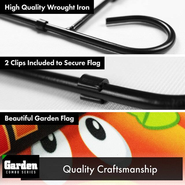 High Quality Wrought Iron  
2 Clips Included to Secure Flag  
Beautiful Garden Flag  
Quality Craftsmanship  

Garden COMBO SERIES