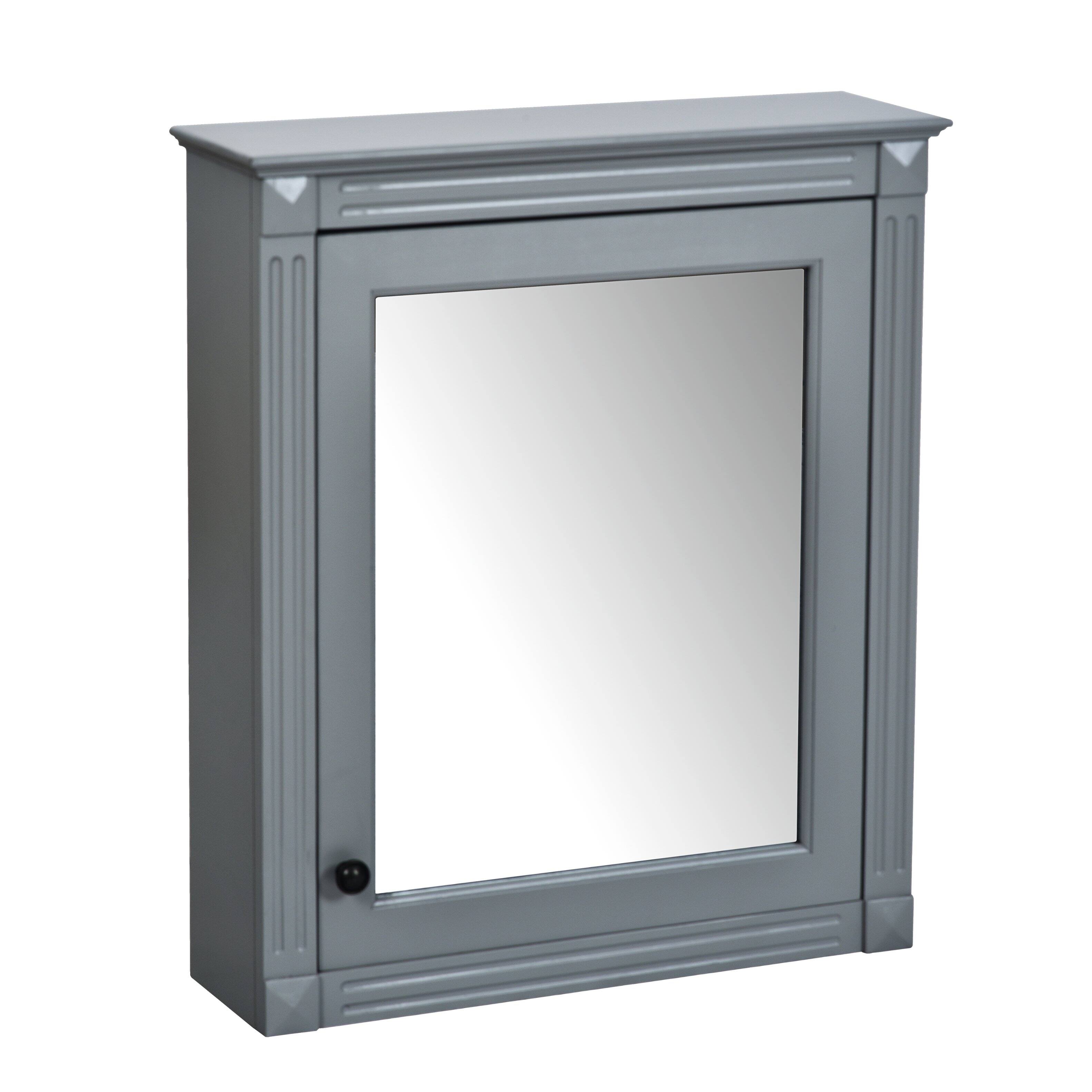 Alt View 3. Z-Edge - 24'' x 27'' Wall Mounted Bathroom Storage Cabinet with Mirror, Medicine Cabinet with Height Adjustable Shelf - Gray.