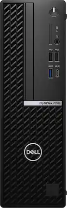 Front. Dell - Refurbished OptiPlex 7090 Desktop - Intel Core i7 - 16GB Memory - 512GB SSD - Black.